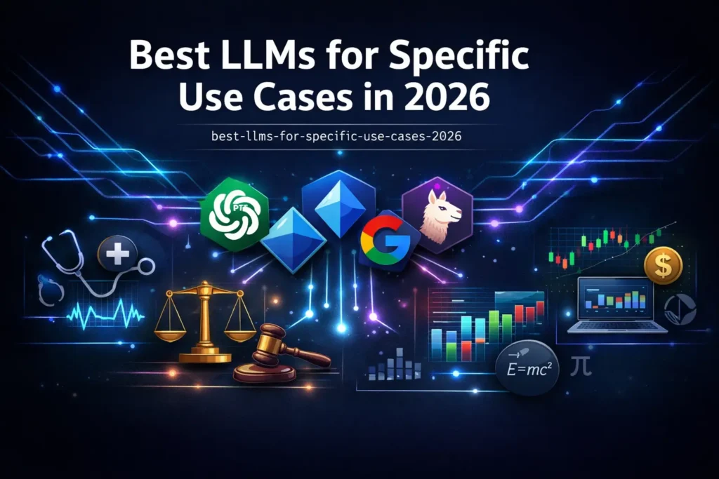 Best LLMs for Specific Use Cases 2026 (Healthcare, Legal, Finance, Data & Math)
